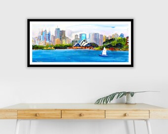 オーストラリア　シドニー風景　絵画　水彩画　原画 オーストラリア シドニー風景 絵画 水彩画 原画 絵画