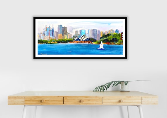 オーストラリア　シドニー風景　絵画　水彩画　原画 Amazon.co.jp: オーストラリア シドニー風景 絵画 水彩画 原画