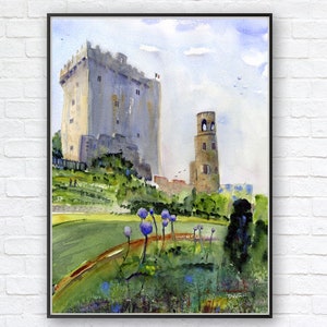 Ireland - Blarney Stone - Blarney Castle Wall Art - Paintings of Ireland - Clem DaVinci Watercolors