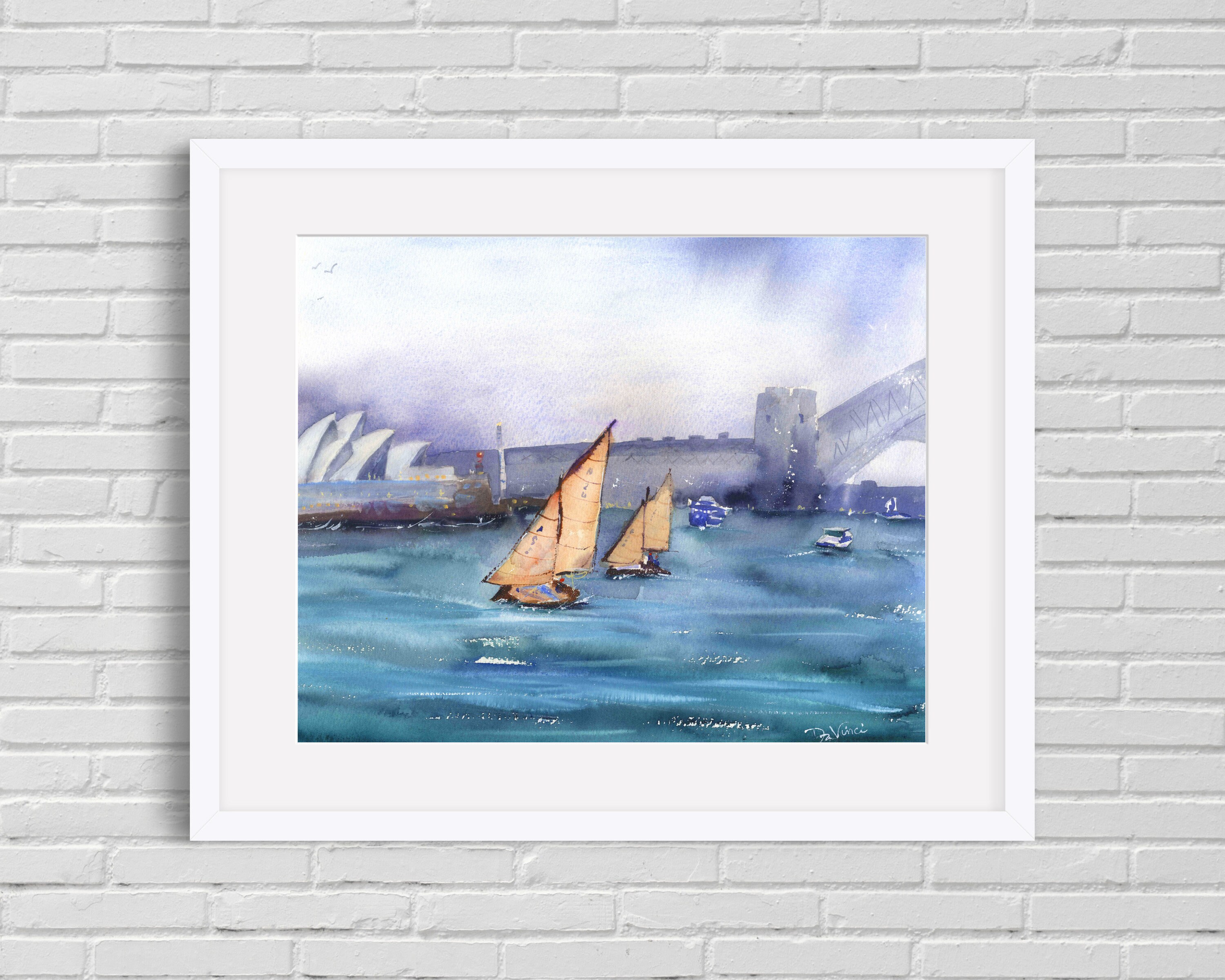 Sailing Sydney Harbor Australia Wall Art Sydney Harbour Etsy
