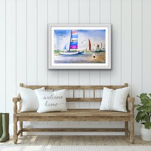 Dipinto ad acquerello di Diamond Beach: Wildwood, New Jersey, stampa artistica della costa del Jersey immagine 7