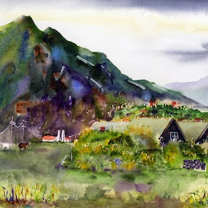 トリニティ・ニューファンドランド水彩画、カナダ沿岸風景画 - Etsy 日本