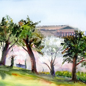 Philadelphia Art Museum - Kelly Drive - Philly Wall Art - Prints of Philadelphia - Clem DaVinci - Watercolors