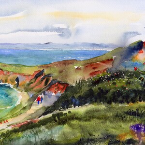 Cape Town South Africa Cape Town Prints Watercolor Landscapes Cape Town Paintings Cape Point World Heritage Sites Clem DaVinci Watercolors