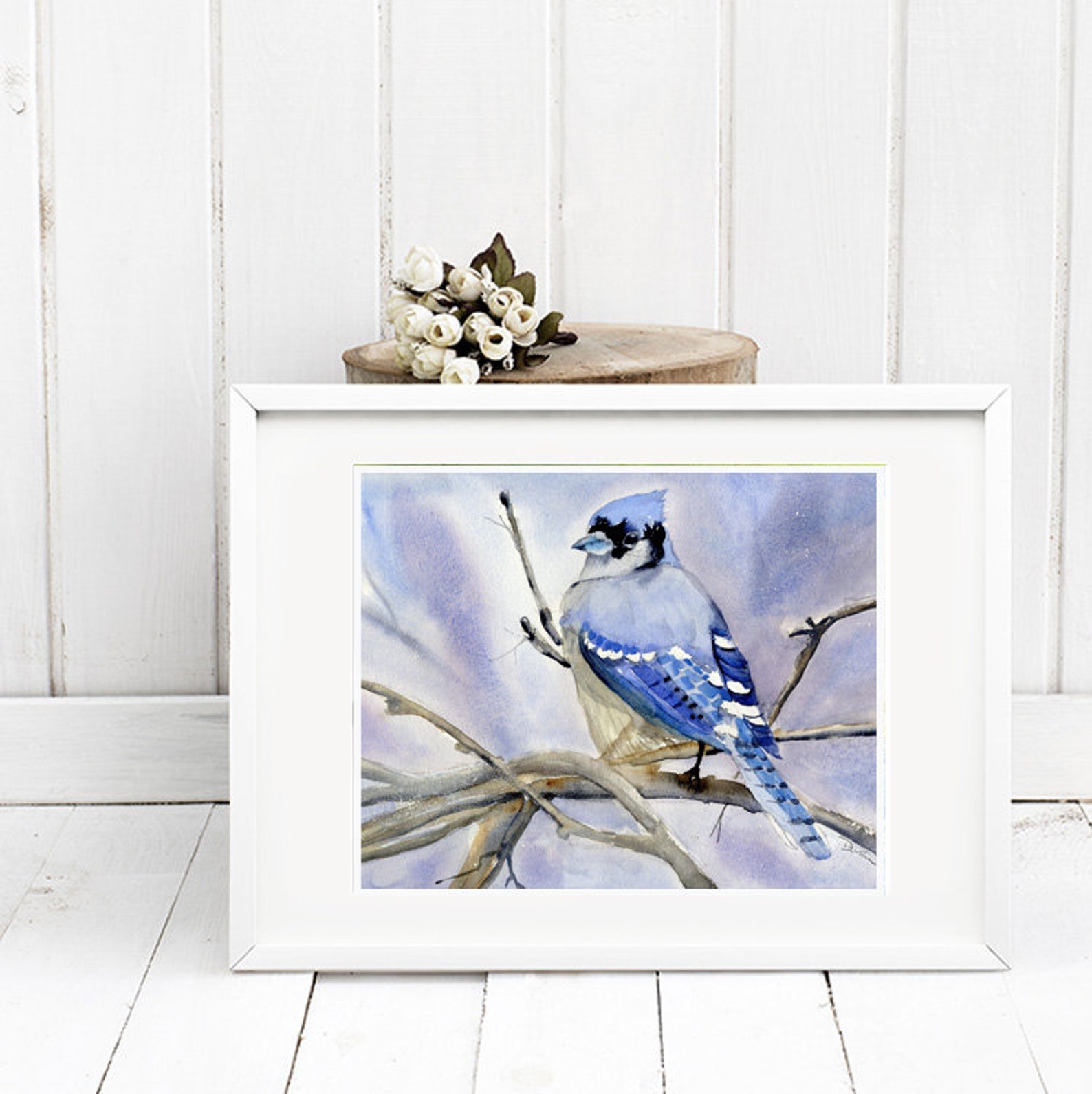 Blue Jay Wall Art Watercolor Blue Jays Bird Watchers Etsy