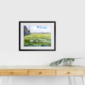 ICELAND South Shore Golden Circle Watercolor Prints Sheep Wall Art Sheep of Iceland Clem DaVinci Watercolors image 5