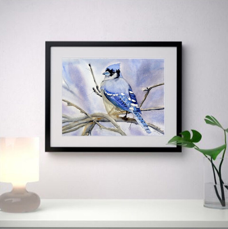 Blue Jay Wall Art Watercolor Blue Jays Bird Watchers Etsy