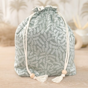 Lea bag - Bohemian Summer collection - Project bag for knitting crocheting and embroidery size S Pouch for crafting drawstring knittingbag