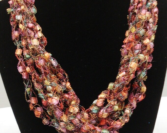 Crocheted Ladder/trellis Yarn Necklace Free Shipping in US Etsy