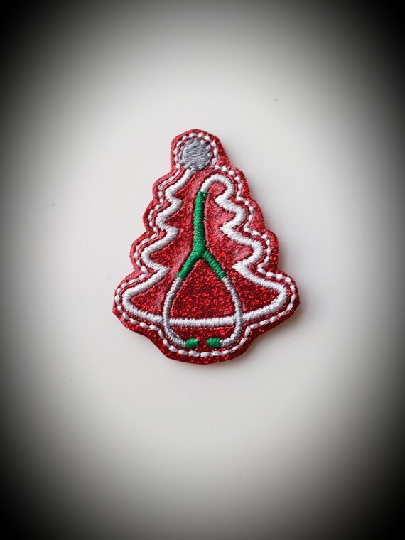 Holiday Feltie Medical Feltie Embroidered Felt Nurse Feltie Embroidered Feltie Stethoscope Feltie Tree Feltie Christmas Tree Feltie