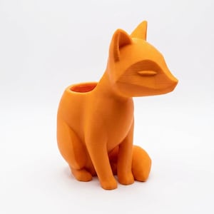 Fox Succulent Planter – Kawaii Animal Desk Decor, Small Plant Pot, 3D Printed