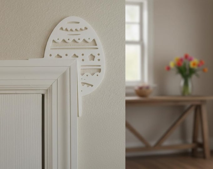 Easter Egg Door Corner Decor – Geometric Spring Holiday Decoration, Laser Cut Style Easter Home Accent