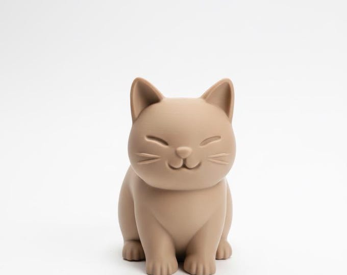 Kawaii Cat Planter – Cute Succulent Pot for Cat Lover Gift, Mini Plant Holder Desk Decor, Small Animal Planter 3D Printed