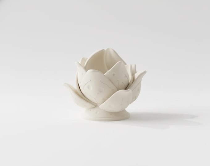 Magnolia Flower Bowl – 3D Printed Catch All Dish for Jewelry, Keys & Trinkets, Modern Home Decor Centerpiece