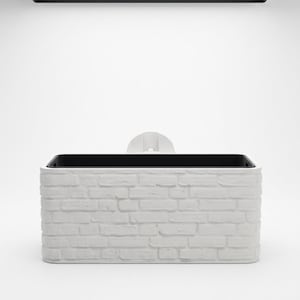 Window Box Planter – Brick Texture Wall Mounted Planter, 3D Printed Indoor Pot