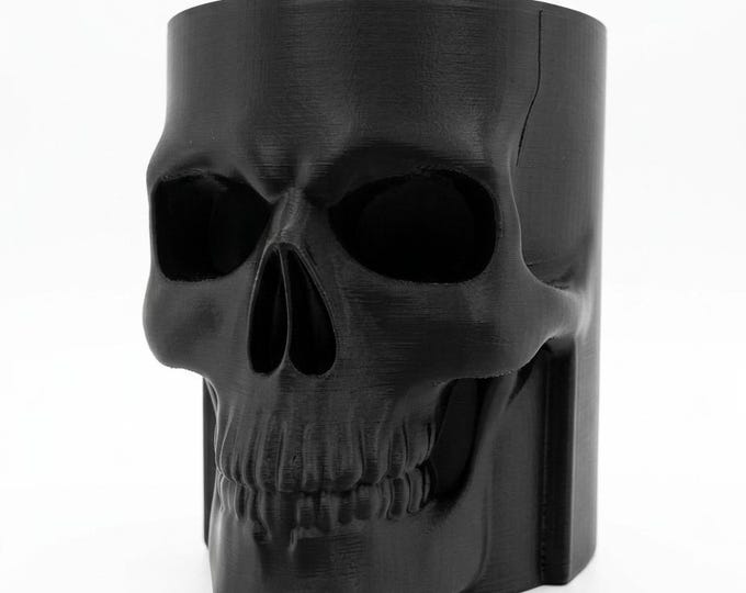 Skull Liquor Bottle Holder – Gothic Bar Decor, 3D Printed Display Stand