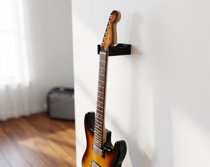 Guitar Wall Mount Headstock Hanger 3D Printed Holder Rack Display Stand Music Room Decor Space Saving