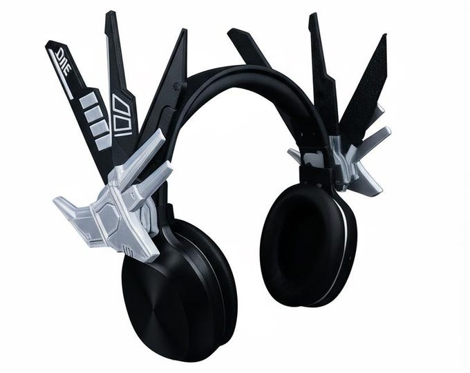 Cosplay Commission Headphone Wings, Futuristic Cyberpunk Headphone Fins, Anime Gaming Headset Accessories, 3D Printed Tech Wear