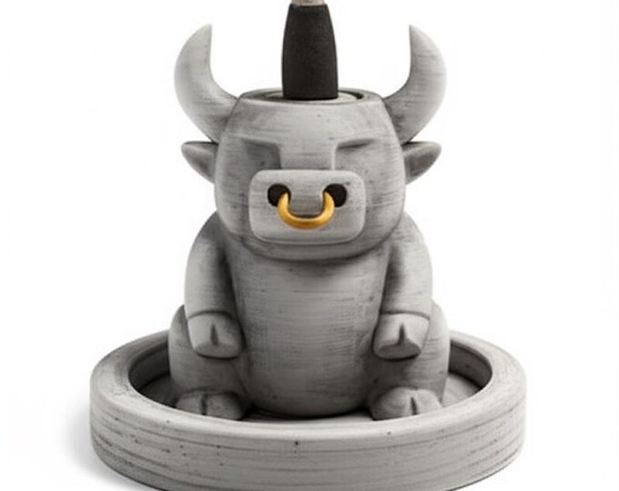 Incense Holder Bull Shaped 3D Printed, Geometric Bull Incense Burner, Aromatherapy Desk Accessory, Modern Home Decor Gift, PLA