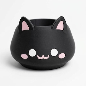 Cat Head Planter – Kawaii Succulent Pot, Cute Desk Decor, 3D Printed