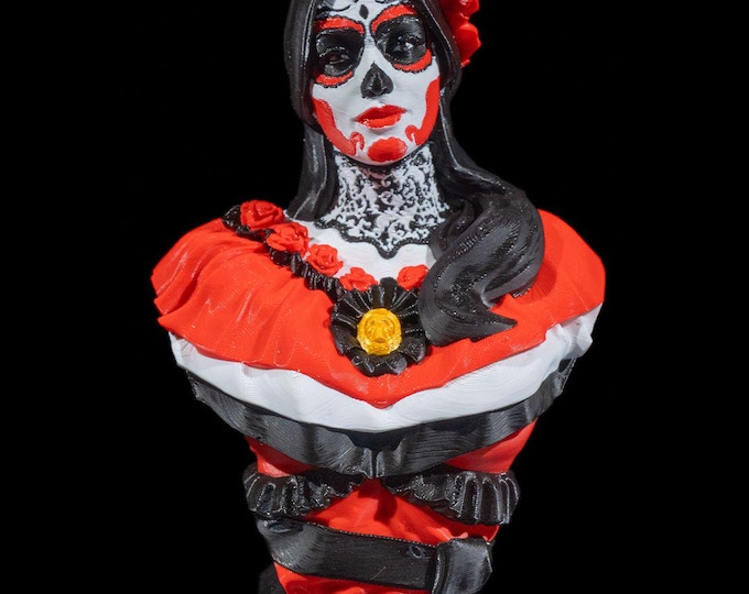 Mexican Calavera Skull Statue | Day of the Dead Catrina Decor | Cultural Art for Halloween, Dia de Muertos, Mexican Heritage, Home Decor