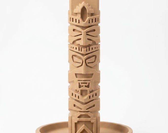 Tiki Headphone Stand – 3D Printed Desk Organizer, Tribal Totem Headset Holder