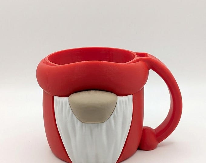 Gnome Ice Cream Pint Holder – Cute Kawaii Gonk Cup with Spoon Slot, 3D Printed