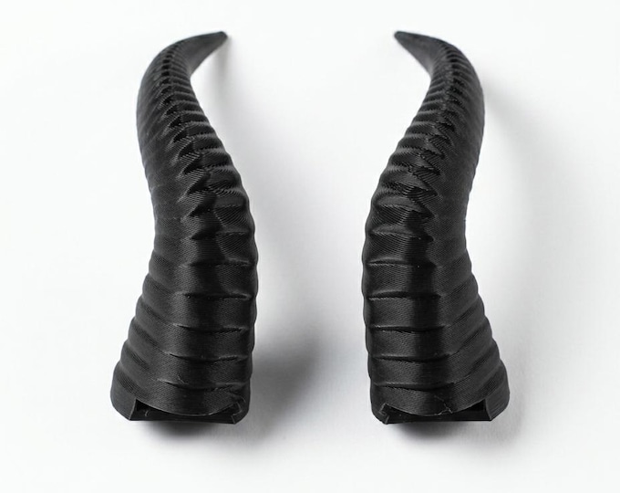 Demon Horns Headphone Attachment – Vtuber Tiefling Goth Cosplay Gaming Headset Accessory Black PLA+