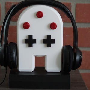 Support casque gamer rétro - Gameboy Ghost - support imprimé en 3D, décoration de bureau gamer rétro, support casque gamer rétro, cadeau gamer