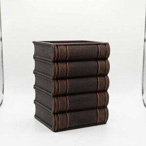 Book Stack Planter – 3D Printed Desk Organizer, Pen Holder, Literary Decor