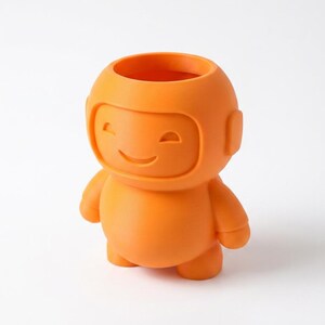 3D Printed Robot Planter – Kawaii Desk Organizer, Modern Mini Plant Pot
