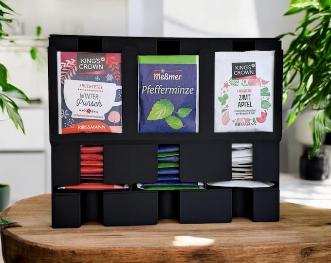 Minimalist Tea Bag Organizer: Modern Kitchen Storage Box
