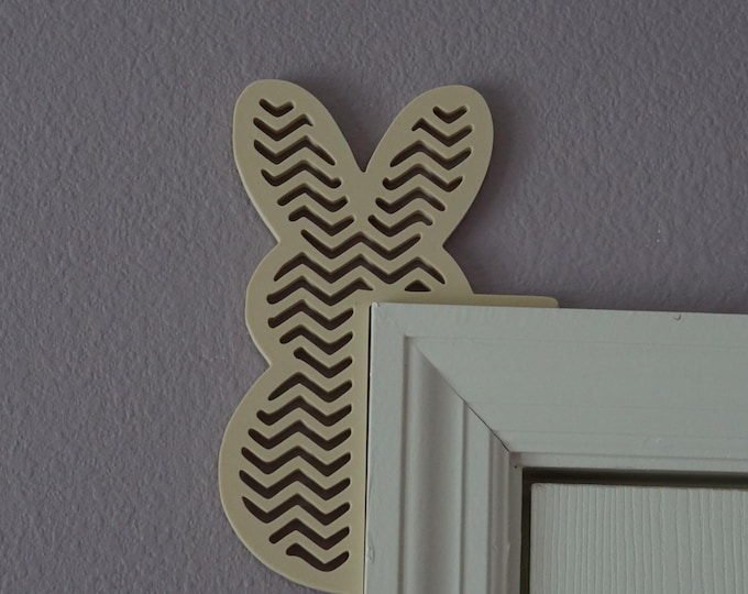 White Bunny Corner Decor, Cute Easter Wall Accent, Spring Home Decoration, Rabbit Silhouette, Door Frame Ornament, Festive Room Decor