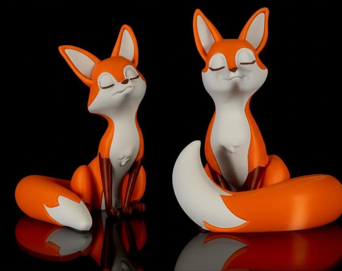 Fox Bookends 3D Printed, Cute Book Shelf Decor, Teacher Gift, PLA Book Ends, Animal Lover Cozy Home Accents, Decorative Book Stopper