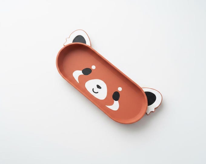 Red Panda Glasses Holder – Cute Animal Eyeglass Stand, Desk Organizer Tray 7.2 Inches