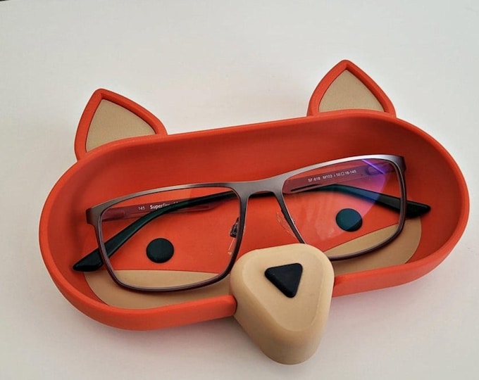 Fox Glasses Holder Desk Organizer Cute Design Eyeglass Tray Bedside Accessory Storage Solution Jewelry Fox Shaped Catchall Dish Office Decor