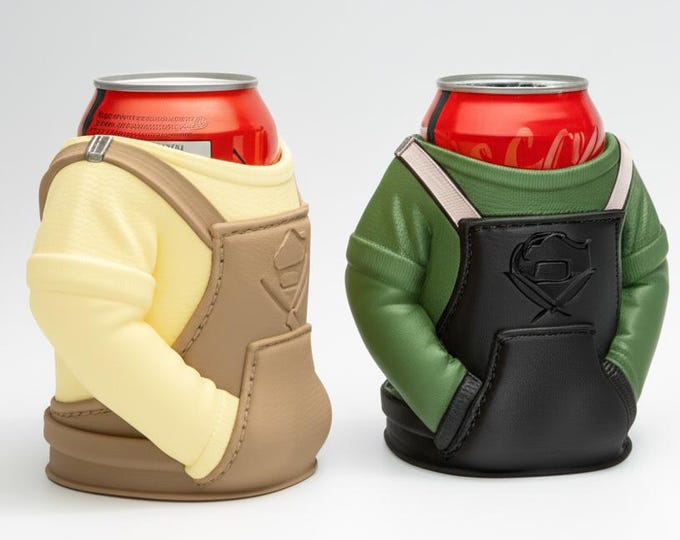 3D Printed Chef Can Cooler – Novelty Beer Koozie Beverage Holder, Kitchen Gift