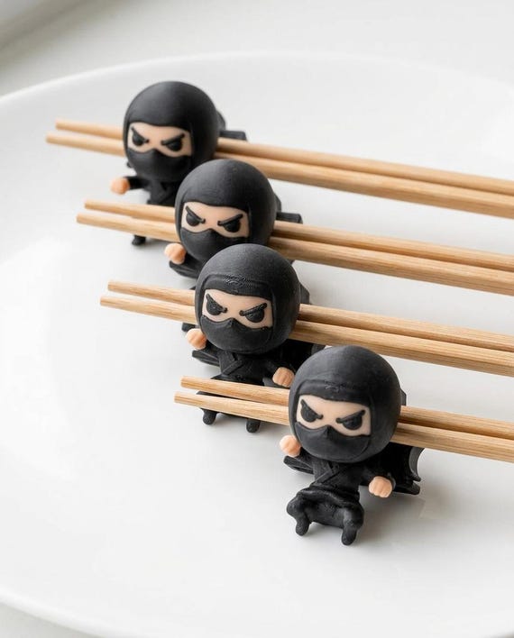 Ninja Chopstick Trainer Set – Kawaii Chibi Chopstick Helper, 3D