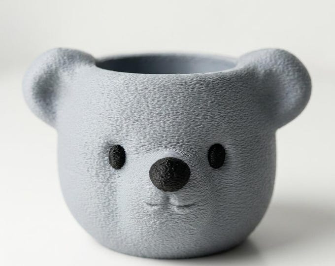 3D Printed Bear Planter – Kawaii Succulent Pot for Desk Decor