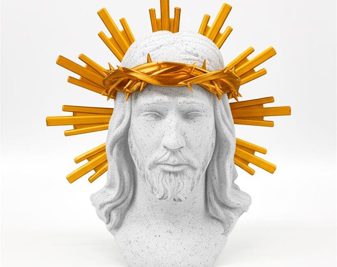 Jesus Christ Statue Bust, Sacred Heart Wall Mount, Religious Easter Decor, Catholic Home Altar, Christian Spring Gift, 3D Printed PLA