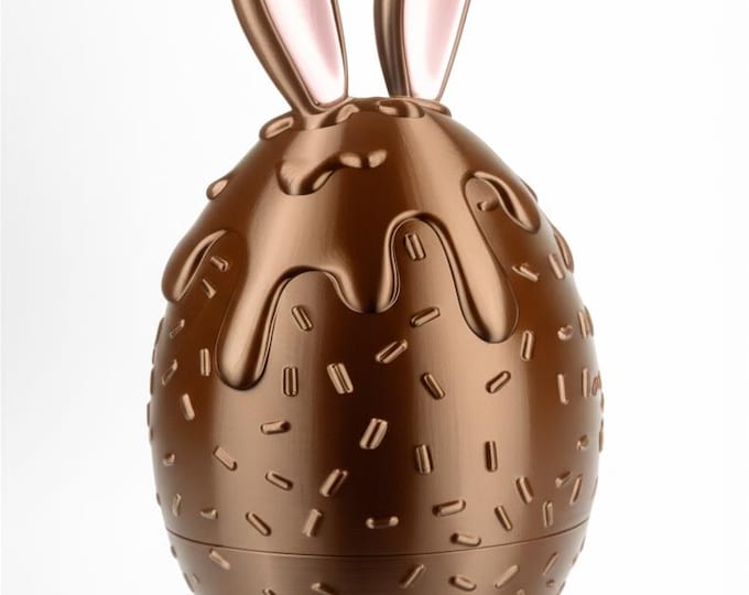 Easter Egg Hunt Container, 3.5" Chocolate Bunny Egg, Candy Holder, Easter Basket Filler, Kids Easter Gift, Spring Decor 6 Pack