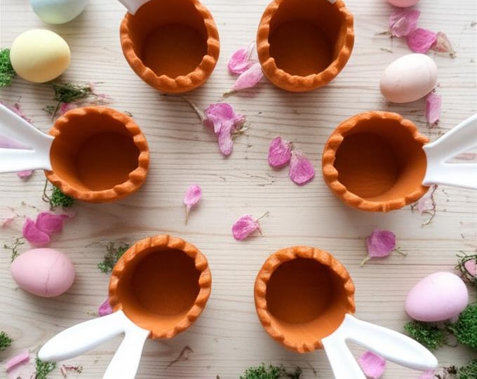 Easter Egg Hunt Bunny Containers 6 Pack, Spring Decor Basket Set, Easter Party Supplies, Teacher Gift, Kids Easter Activities