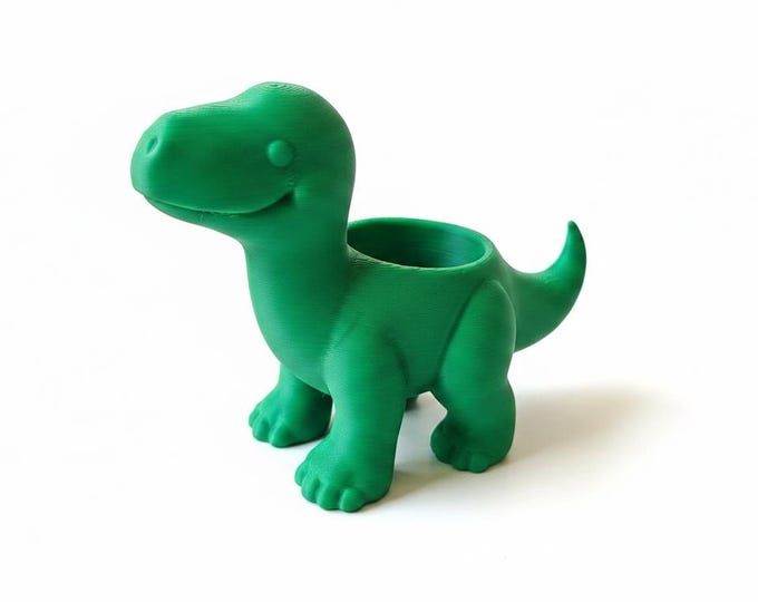 Cute Dinosaur Planter – 3D Printed Succulent Pot for Desk Decor, Dino Lover Gift, Kids Room Plant Holder