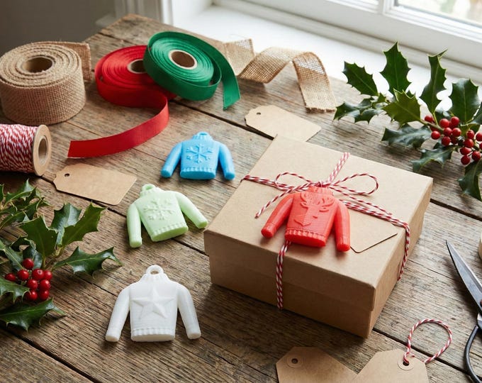 Mini Ugly Sweater Christmas Ornaments Set of 8