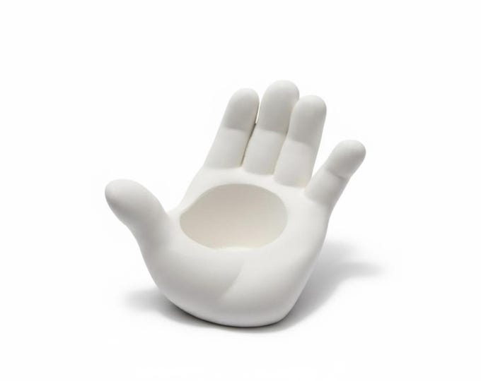 Hand Planter 5.73" – Unique 3D Printed Succulent Planter, Whimsical Palm-Shaped Plant Pot for Modern Home Decor