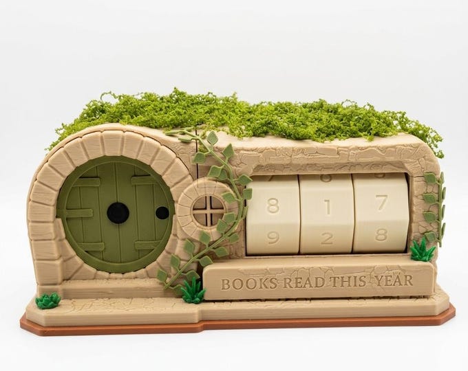 Round Door Book Counter, Reading Tracker, Book Reader Gift, 3D Printed Desk Decor