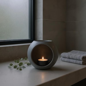 Modern Tea Light Holder – Minimalist Spherical Candle Holder for LED Candles – Multi-Color Decor Gift – Fits Standard 40mm Candles