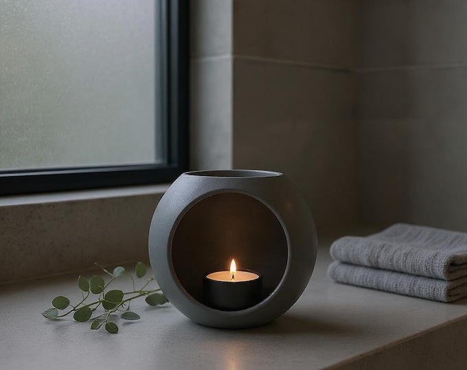 Minimalist Spherical Tea Light Holder: Modern Candle Decor - 40mm LED