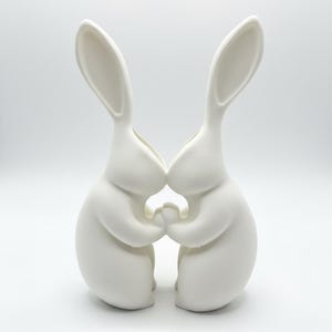 Maceta Doble Conejo 20cm – Florero Decoración Primavera Pascua, Portatiestos Conejito