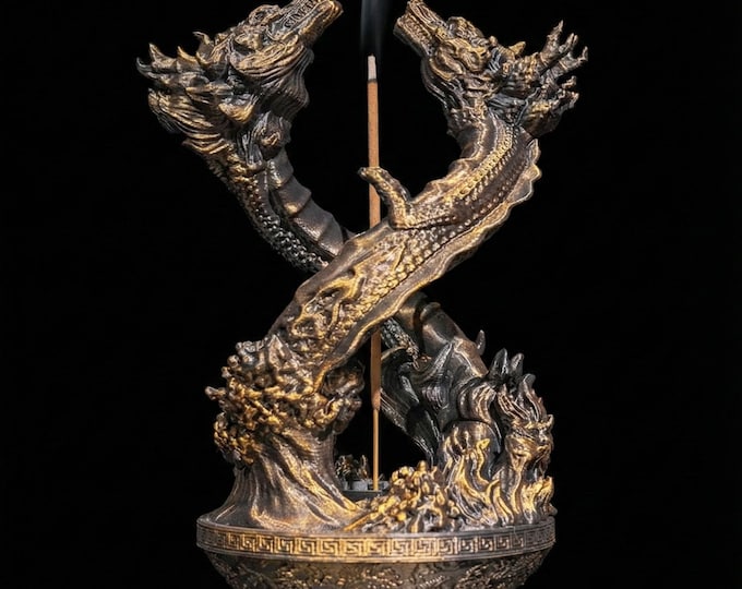 Dragon Incense Holder Stick Burner Fantasy Statue Gothic Decor Medieval Altar Accessory Dnd Gift Idea Tabletop Room Decoration Mythical